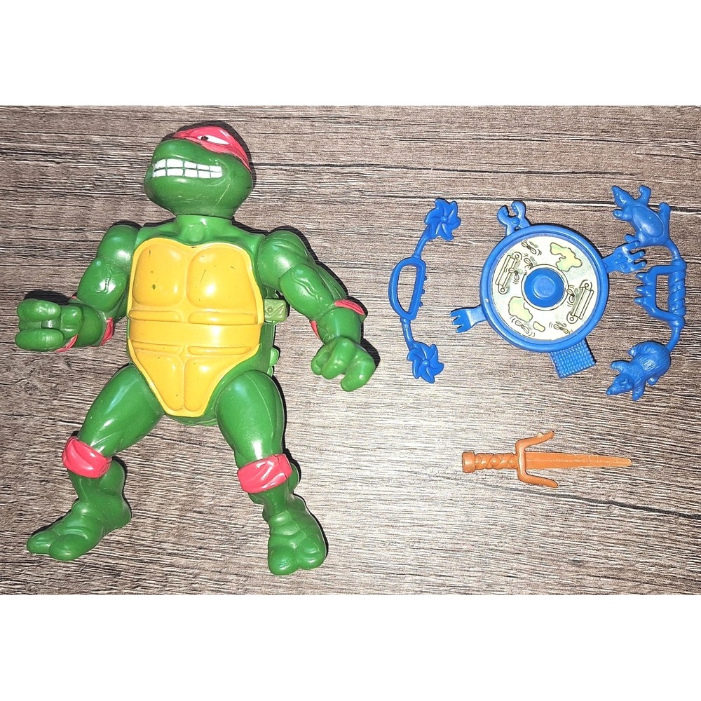 Vtg 1989 TMNT Raphael Action Figure Playmates Mirage Studios with Accessories‎